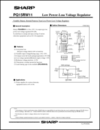 PQ15RW11 datasheet: Low power-loss voltage regulator PQ15RW11