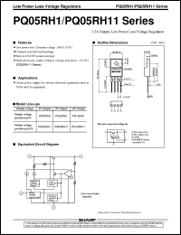 PQ05RH11 datasheet: Low power-loss voltage regulator PQ05RH11