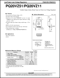PQ20VZ11 datasheet: Low power-loss voltage regulator PQ20VZ11