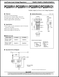 PQ30RV11 datasheet: Low power-loss voltage regulator PQ30RV11