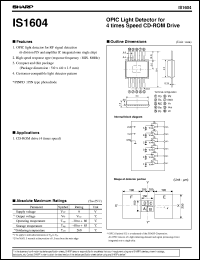 IS1604 datasheet: OPIC light detector for 4 times speed CD-ROM drive IS1604