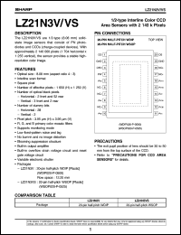 LZ21N3VS datasheet: 1/2-type interline color CCD area sensor with 2 140K pixels LZ21N3VS