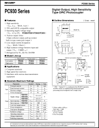 PC930 datasheet: Digital output, high sensitivity type OPIC photocoupler PC930