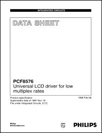 PCF8576U/10 datasheet: Universal LCD driver for low multiplex rates PCF8576U/10