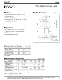 BS520 datasheet: Photodiode for visible light BS520