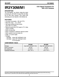 IR3Y30M1 datasheet: CCD signal processor for B/W CCD cameras IR3Y30M1