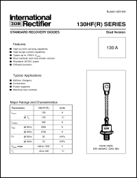 130HF80MSV datasheet: Standard recovery diode 130HF80MSV