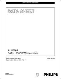 AU5780A datasheet: SAE/J1850/VPW transceiver AU5780A