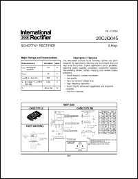 20CJQ045 datasheet: Schottky rectifier 20CJQ045