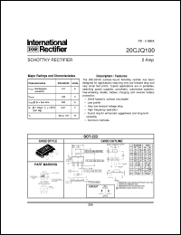 20CJQ100 datasheet: Schottky rectifier 20CJQ100