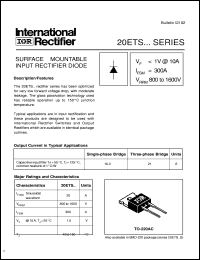 20ETS08 datasheet: Surface mountable input rectifier diode 20ETS08