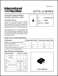25TTS08STRL datasheet: Surface mountable phase control SCR 25TTS08STRL