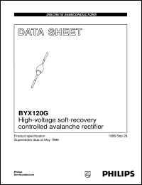 BYX120G datasheet: High-voltage soft-recovery controlled avalanche rectifier BYX120G