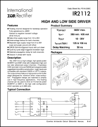 IR2112-1 datasheet: High and low side driver IR2112-1
