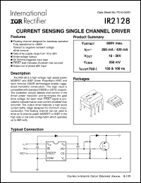 IR2128 datasheet: Current sensing single channel driver IR2128