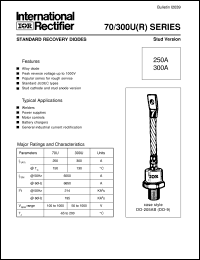 70UR100 datasheet: Standard recovery diode 70UR100