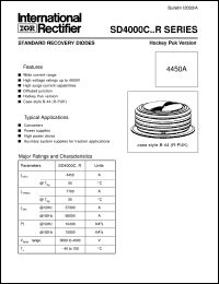 SD400OC30R datasheet: Standard recovery diode SD400OC30R