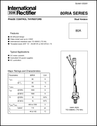 80RIA80M datasheet: Phase control thyristor 80RIA80M