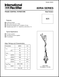 80RIA120 datasheet: Phase control thyristor 80RIA120