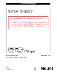 74HC,HCT02 datasheet: Quad 2-input NOR gate 74HC,HCT02