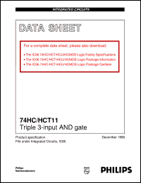74HC11D datasheet: Triple 3-input AND gate 74HC11D