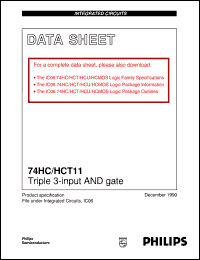 74HCT11D datasheet: Triple 3-input AND gate 74HCT11D