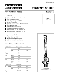 SD203R14S20PSC datasheet: Fast recovery diode SD203R14S20PSC