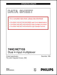 74HC153DB datasheet: Dual 4-input multiplexer 74HC153DB