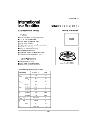 SD403C08S15C datasheet: Fast recovery diode SD403C08S15C