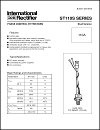 ST110S14P0 datasheet: Phase control thyristor ST110S14P0