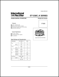 ST1230C16K1 datasheet: Phase control thyristor ST1230C16K1