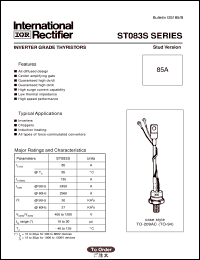 ST083S08PFK0 datasheet: Inverter grade thyristor ST083S08PFK0