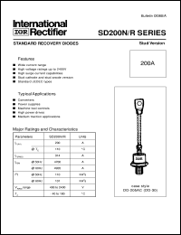 SD200R24PBC datasheet: Standard recovery diode SD200R24PBC