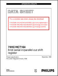 74HCT164PW datasheet: 8-bit serial-in/parallel-out shift register 74HCT164PW