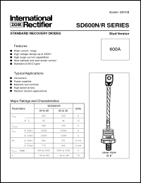 SD600N25PSC datasheet: Standard recovery diode SD600N25PSC