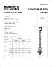 SD600R20PSC datasheet: Standard recovery diode SD600R20PSC