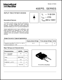 40EPS16 datasheet: Input rectifier diode 40EPS16