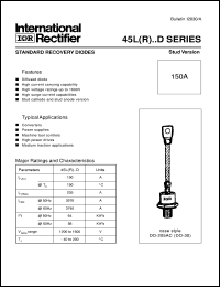 45LFR160D datasheet: Standard recovery diode 45LFR160D