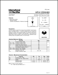 HFA105NH60 datasheet: HEXFRED HFA105NH60