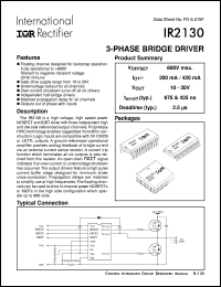 IR2130S datasheet: 3-phase bridge driver IR2130S