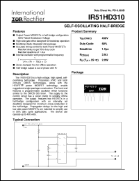 IR51HD310 datasheet: Self-oscillating half-bridge IR51HD310