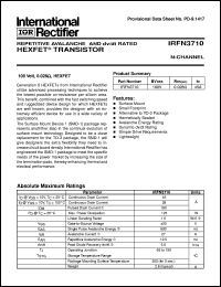IRFN3710 datasheet: HEXFET transistor IRFN3710