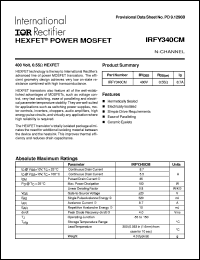 IRFY340CM datasheet: HEXFET power mosfet IRFY340CM