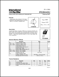 IRGB440U datasheet: Insulated gate bipolar transistor IRGB440U