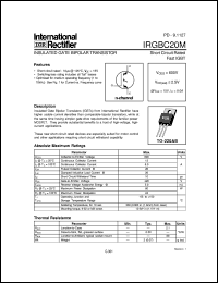 IRGBC20M datasheet: Insulated gate bipolar transistor IRGBC20M