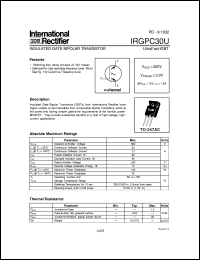 IRGPC30U datasheet: Insulated gate bipolar transistor IRGPC30U