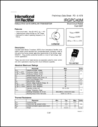 IRGPC40M datasheet: Insulated gate bipolar transistor IRGPC40M