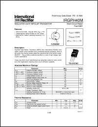 IRGPH40M datasheet: Insulated gate bipolar transistor IRGPH40M