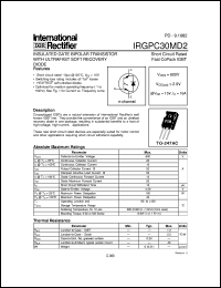 IRGPC30MD2 datasheet: Insulated gate bipolar transistor with ultrafast soft recovery diode IRGPC30MD2