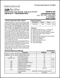 IRHF9130 datasheet: HEXFET transistor IRHF9130
